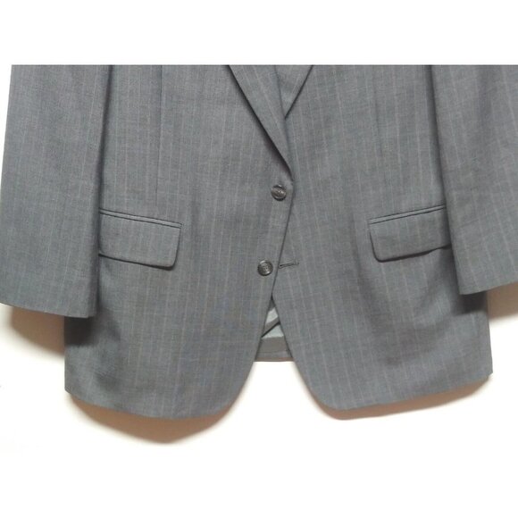 Towncraft Suit Jacket 42S worsted wool blend striped gray Blazer Sport Coat EUC - Picture 5 of 13